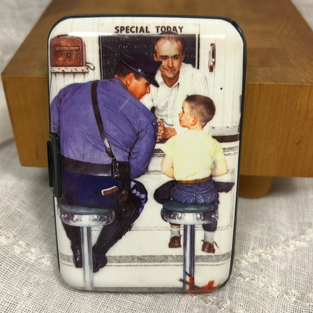 NWOT Normal Rockwell Special Today Policeman Officer card wallet